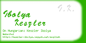 ibolya keszler business card